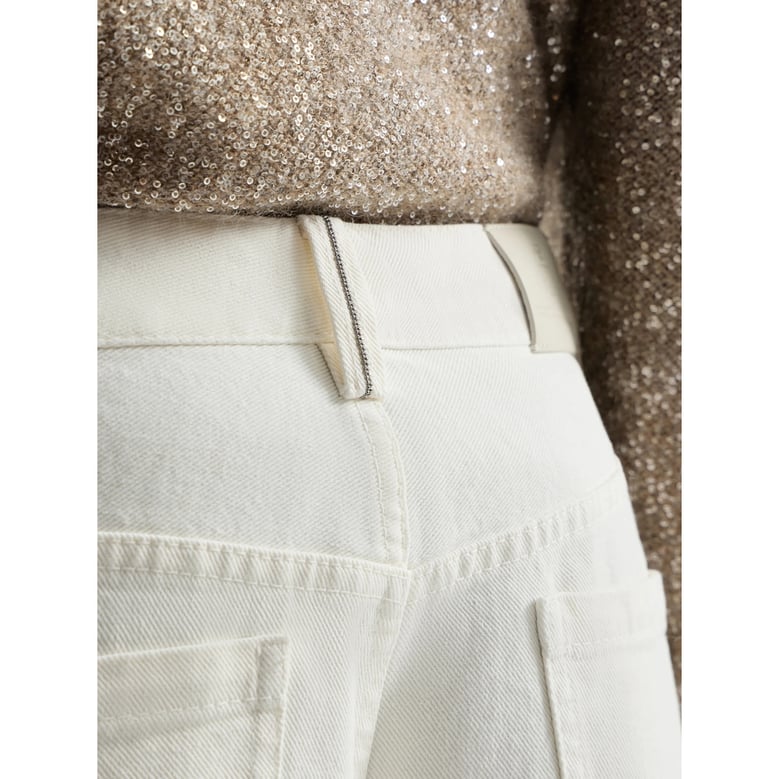 white denim effect trousers by Selfnex