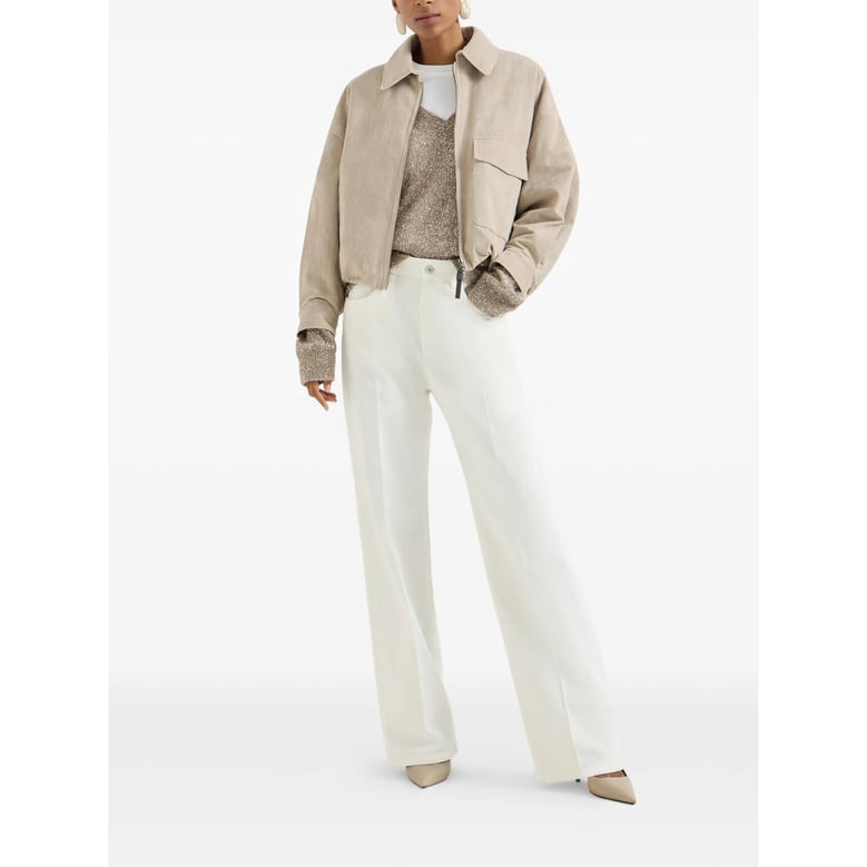 white denim effect trousers by Selfnex