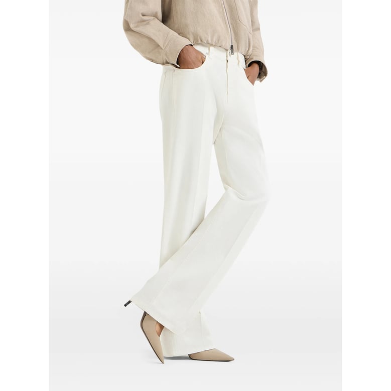 white denim effect trousers by Selfnex
