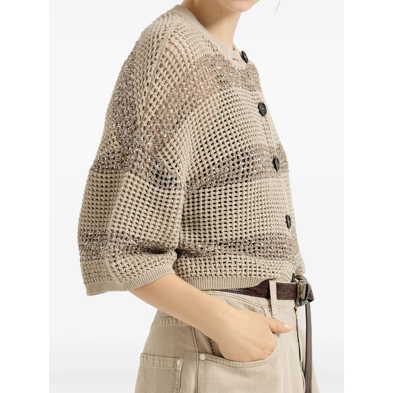 cropped button fastening sweater by Selfnex