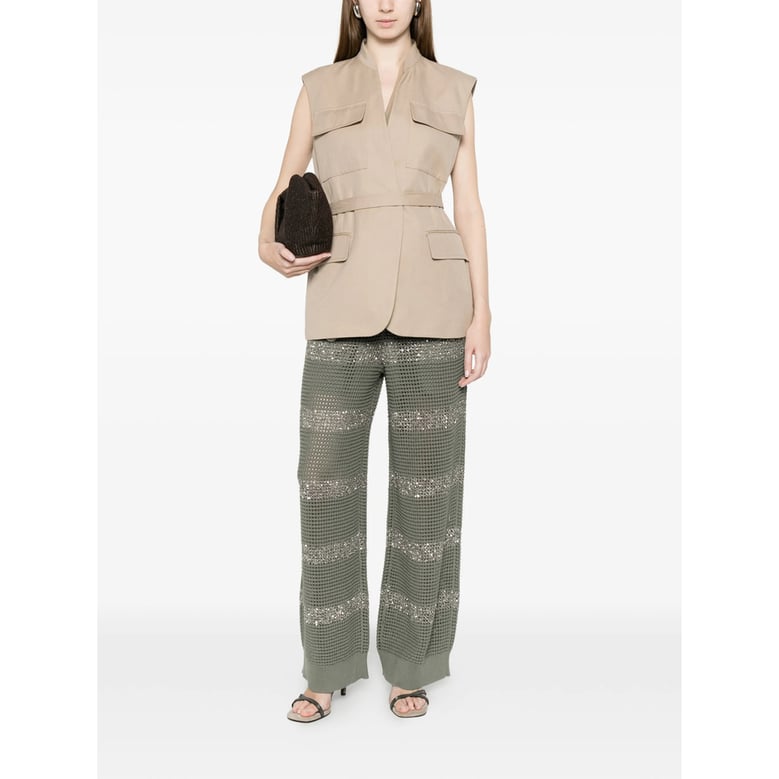 trousers green open-knit by Selfnex