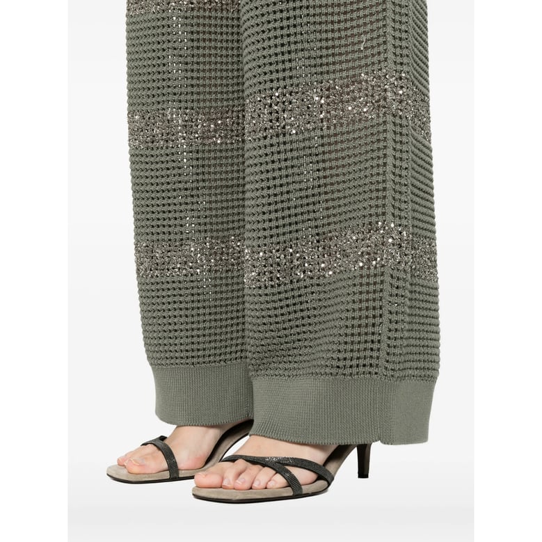 trousers green open-knit by Selfnex
