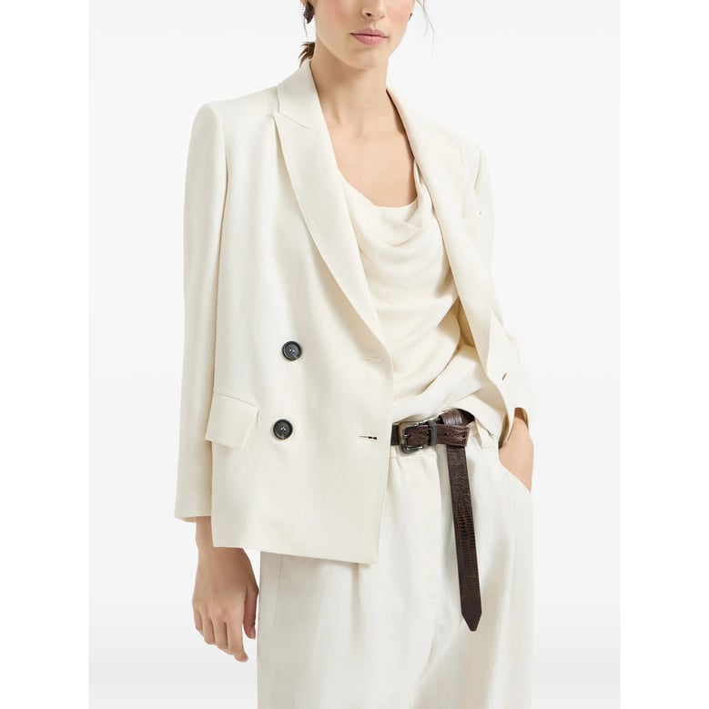 double-breasted jacket with monili detail by Selfnex