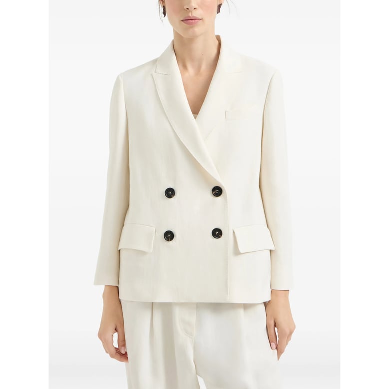 double-breasted jacket with monili detail by Selfnex