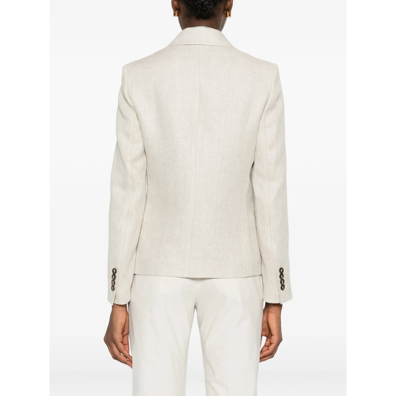 beige herringbone pattern jacket by Selfnex