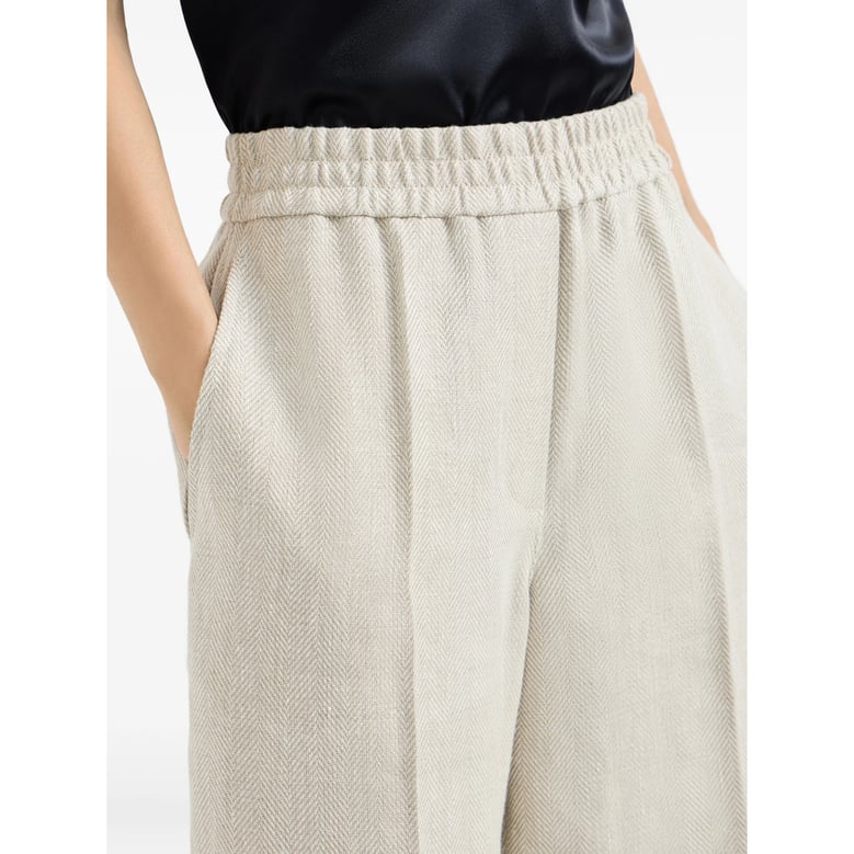 wide leg trousers with chevron pattern by Selfnex