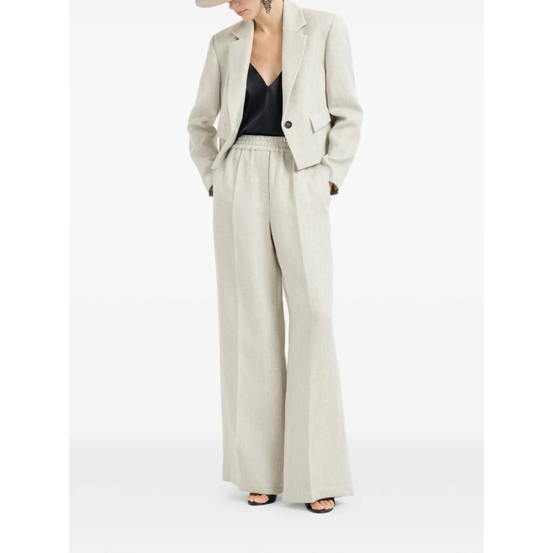 wide leg trousers with chevron pattern by Selfnex