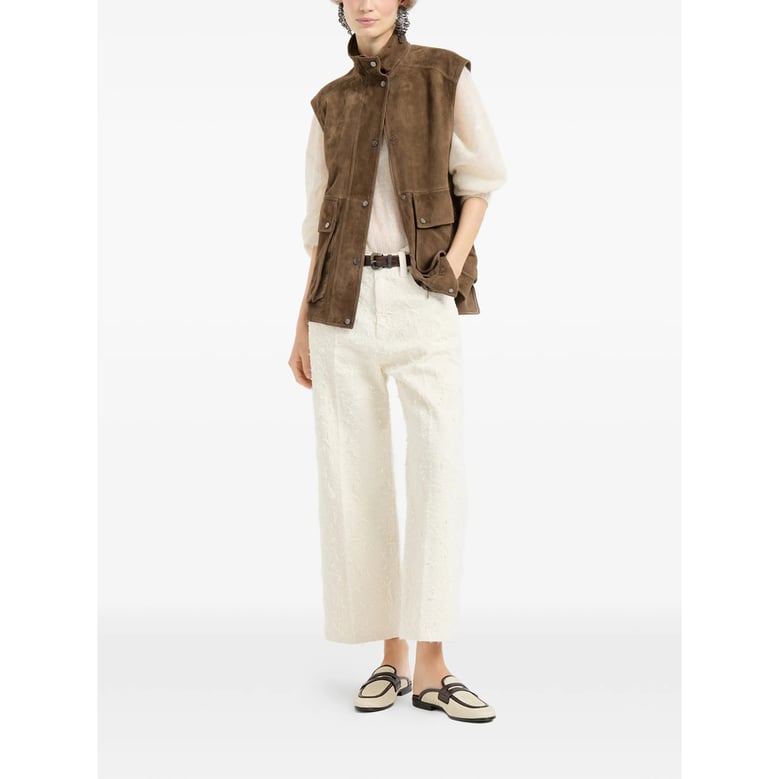 trousers straight cotton neutral by Selfnex