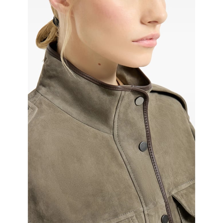 green suede texture outerwear by Selfnex