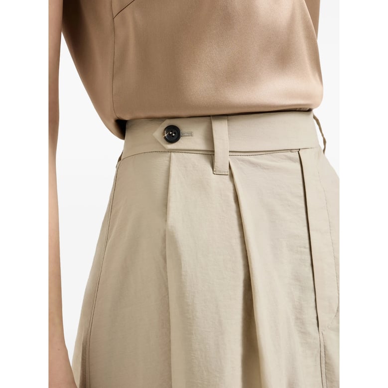 button fastening neutrals a-line skirt by Selfnex