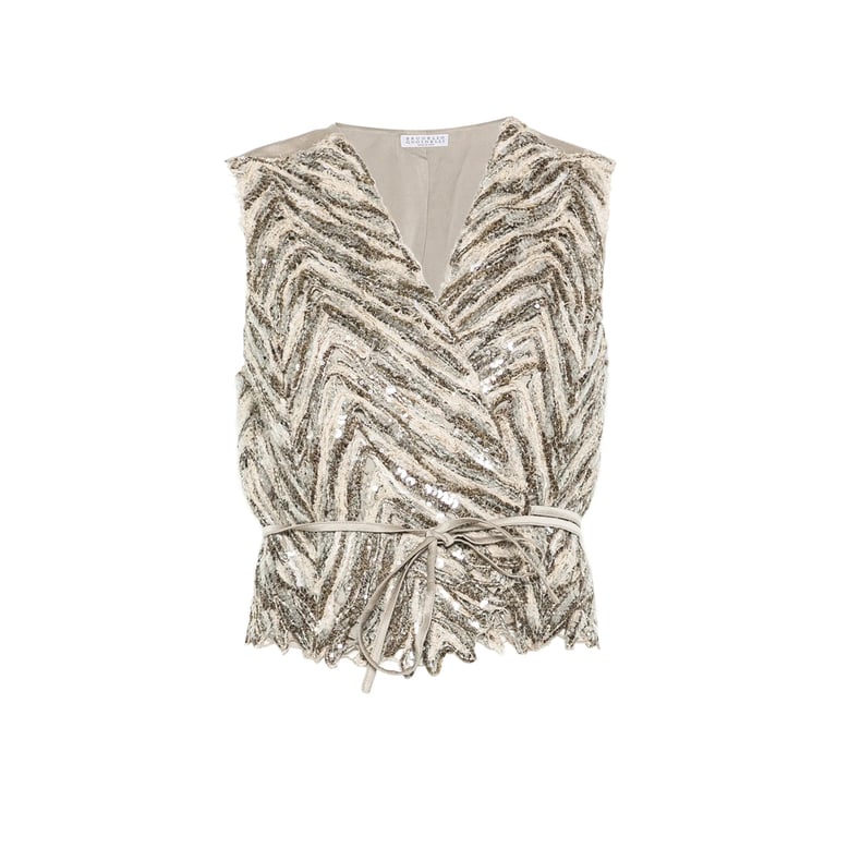 chevron pattern sequin waistcoat by Selfnex
