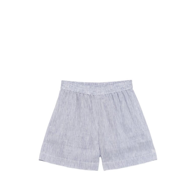 shorts silk-linen white/blue by Selfnex