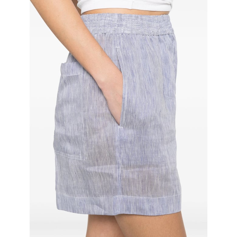 shorts silk-linen white/blue by Selfnex