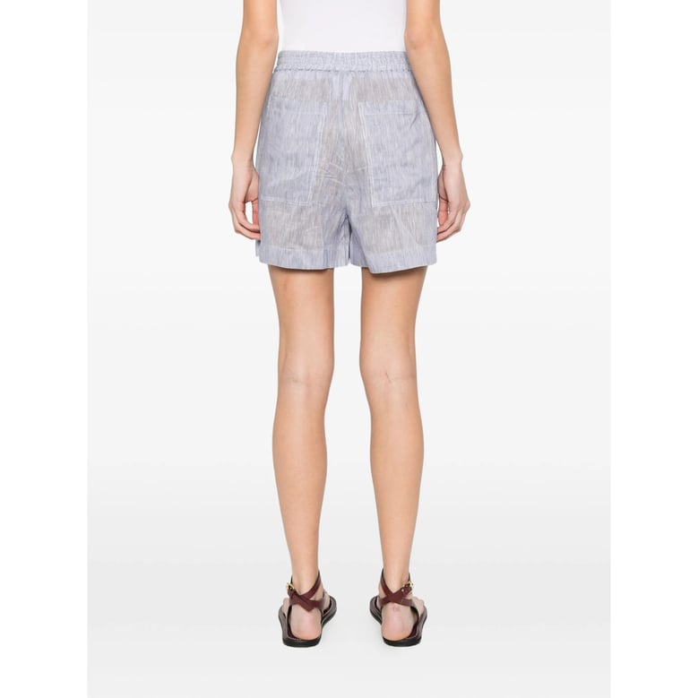 shorts silk-linen white/blue by Selfnex