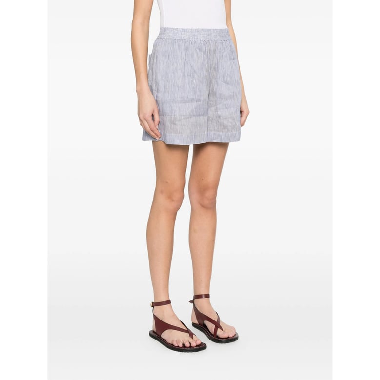 shorts silk-linen white/blue by Selfnex