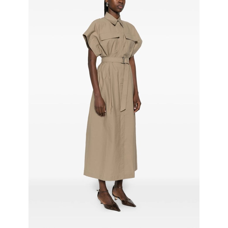 dress with chest patch pockets and belt by Selfnex