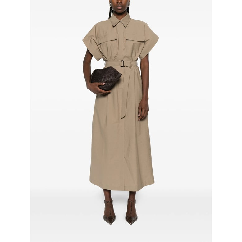 dress with chest patch pockets and belt by Selfnex