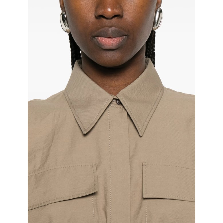 dress with chest patch pockets and belt by Selfnex