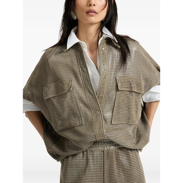 leather polo shirt green by Selfnex