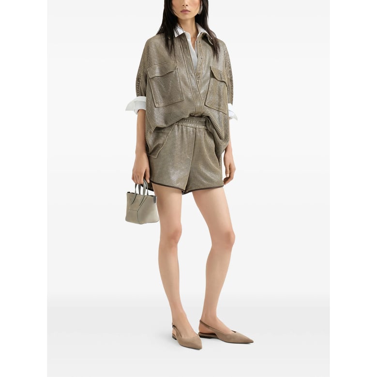 leather polo shirt green by Selfnex