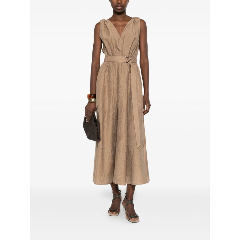 dress brown cotton blend by Selfnex