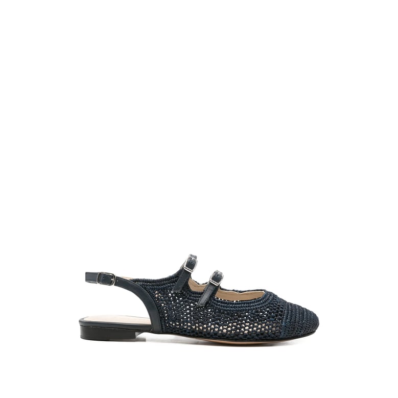 slingback raffia balma blue by Selfnex