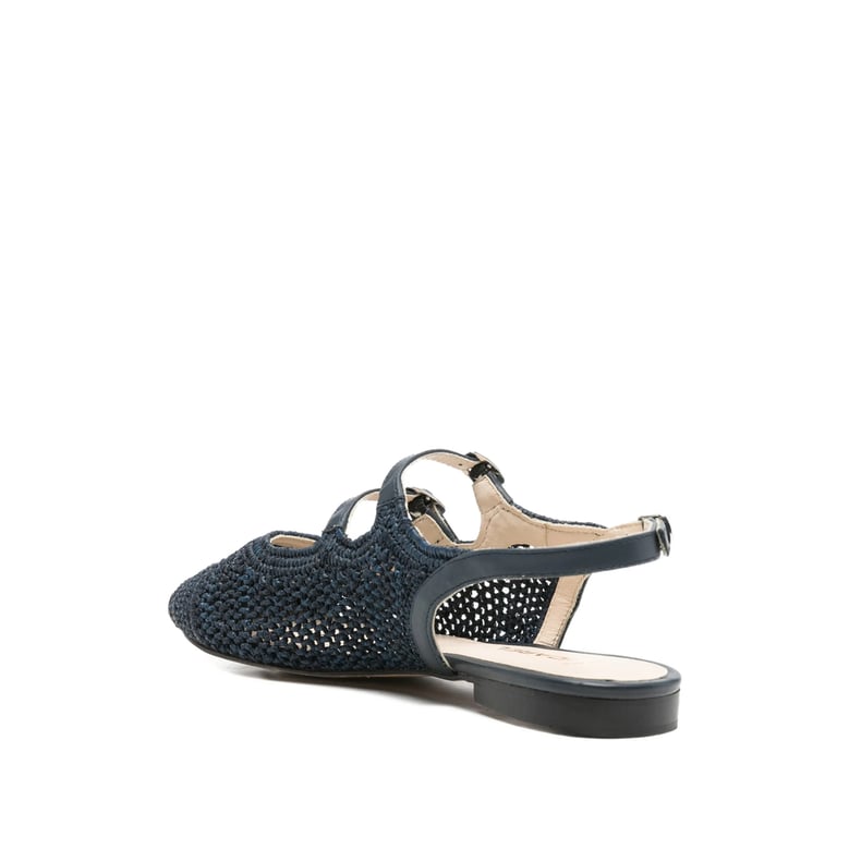 slingback raffia balma blue by Selfnex
