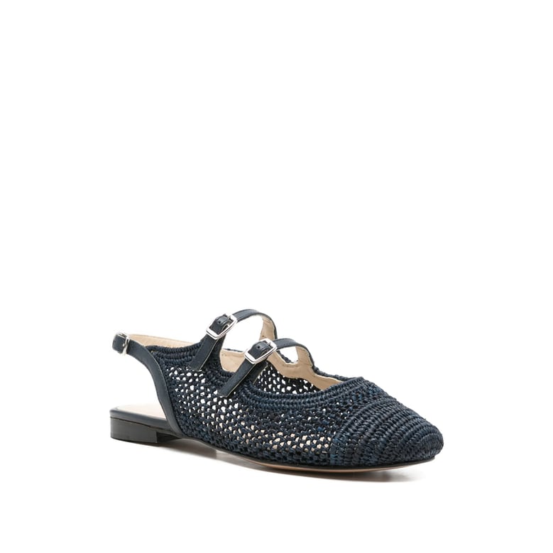 slingback raffia balma blue by Selfnex