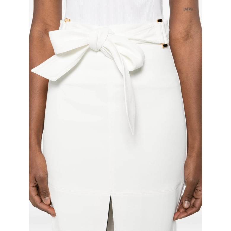 skirt with front slit and belt detail by Selfnex