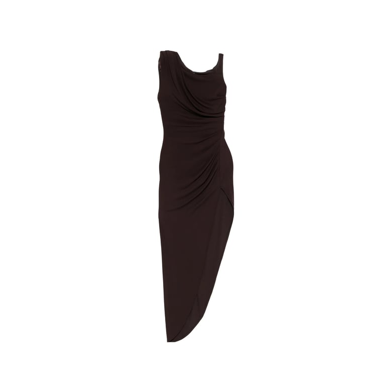 asymmetric hem draped dress by Selfnex