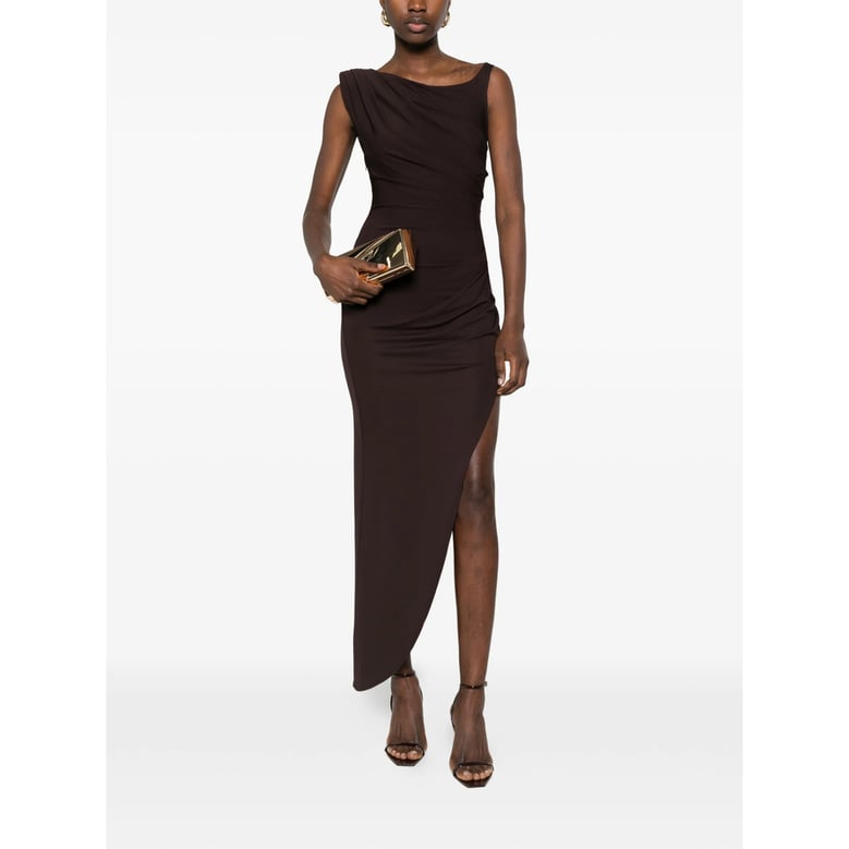 asymmetric hem draped dress by Selfnex