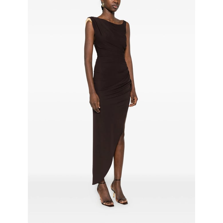 asymmetric hem draped dress by Selfnex