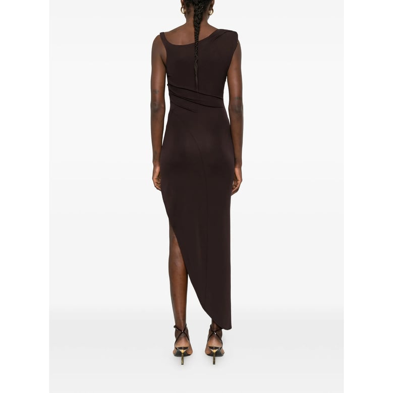 asymmetric hem draped dress by Selfnex