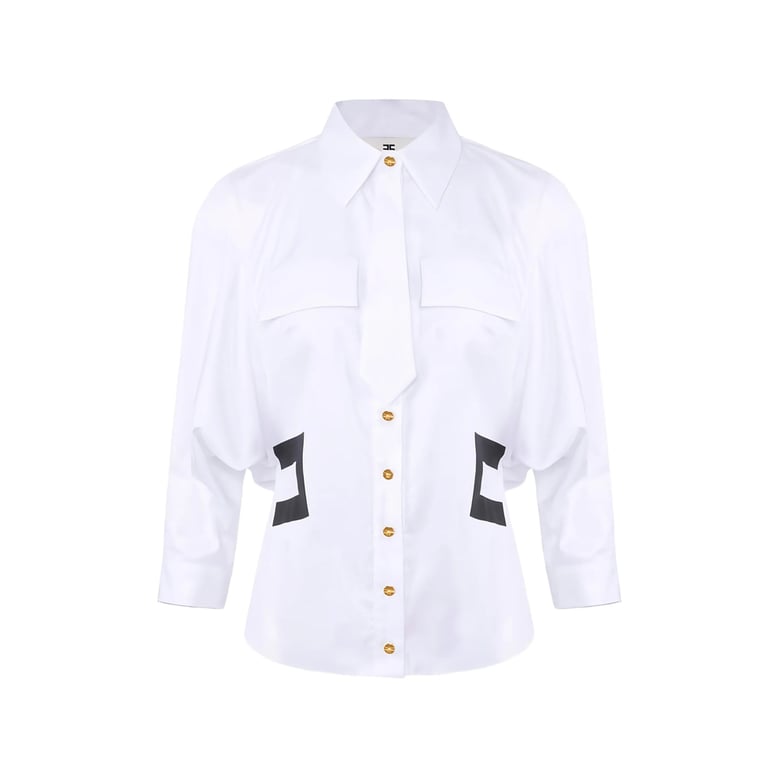 white shirt with logo print by Selfnex