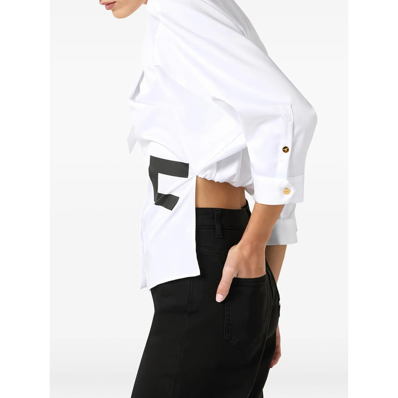 white shirt with logo print by Selfnex