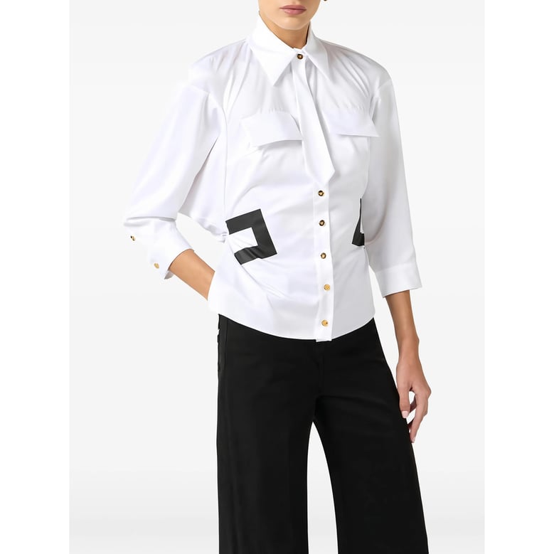 white shirt with logo print by Selfnex
