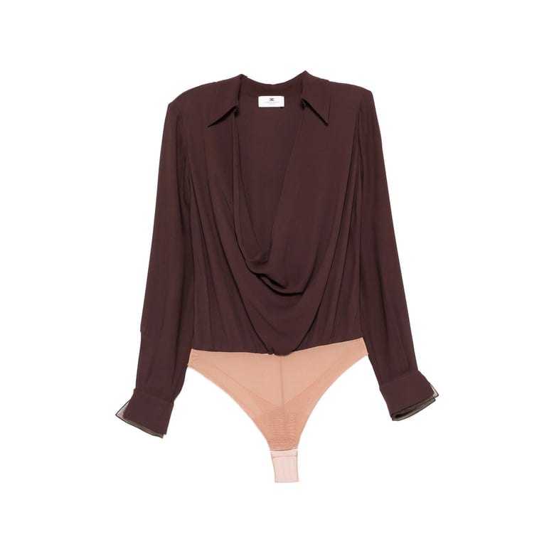 shirt with draped detailing and classic collar by Selfnex