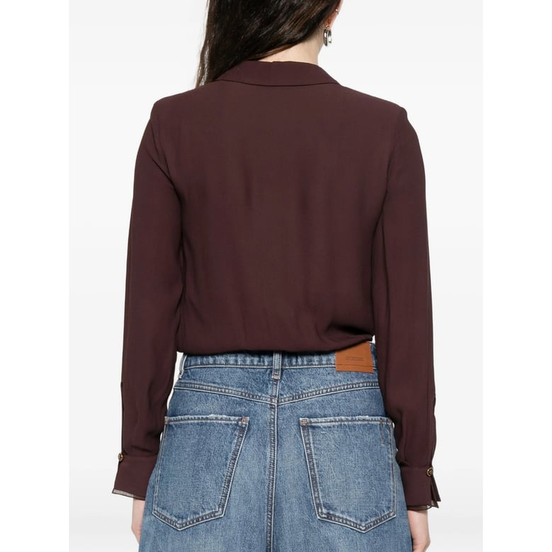 shirt with draped detailing and classic collar by Selfnex
