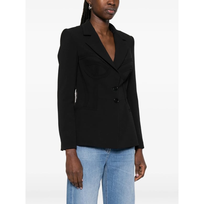 black single breasted jacket by Selfnex