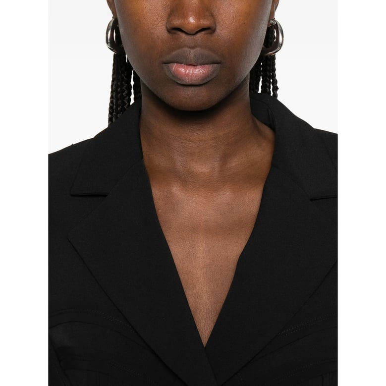 black single breasted jacket by Selfnex