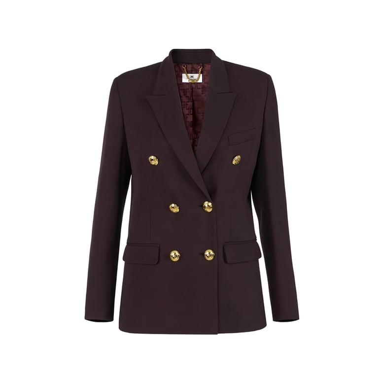 double-breasted brown blazer by Selfnex
