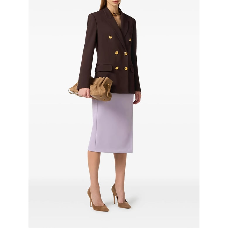 double-breasted brown blazer by Selfnex