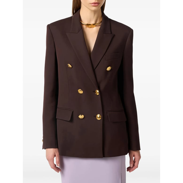 double-breasted brown blazer by Selfnex
