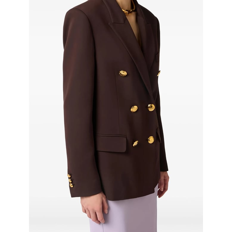 double-breasted brown blazer by Selfnex