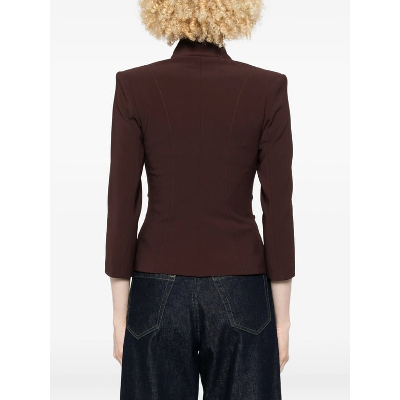 jacket with satin buckle detail — brown by Selfnex