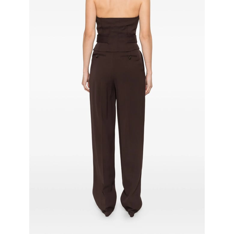 pleated front trousers with button fastening by Selfnex