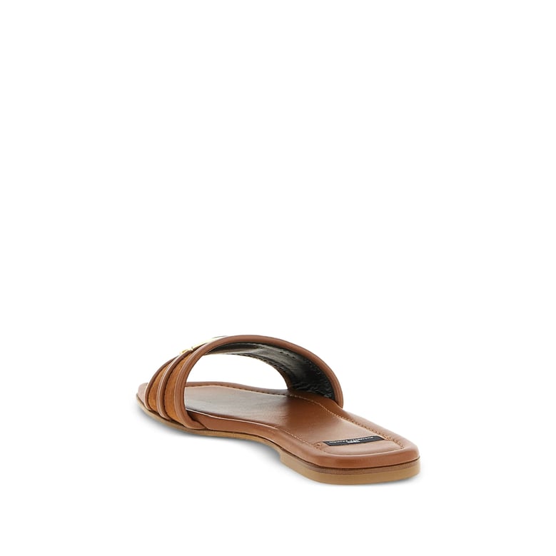 brown suede shoes with gold logo by Selfnex
