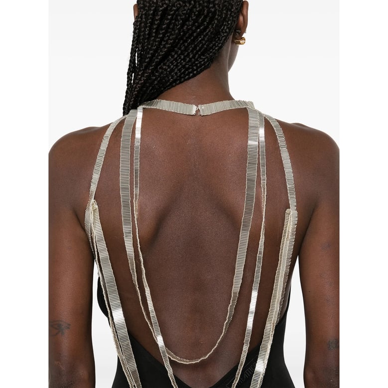 halter neck black dress by Selfnex