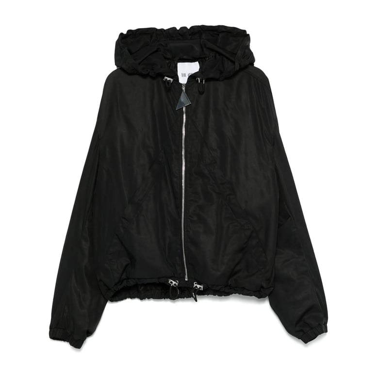 black bomber jacket with front zip by Selfnex