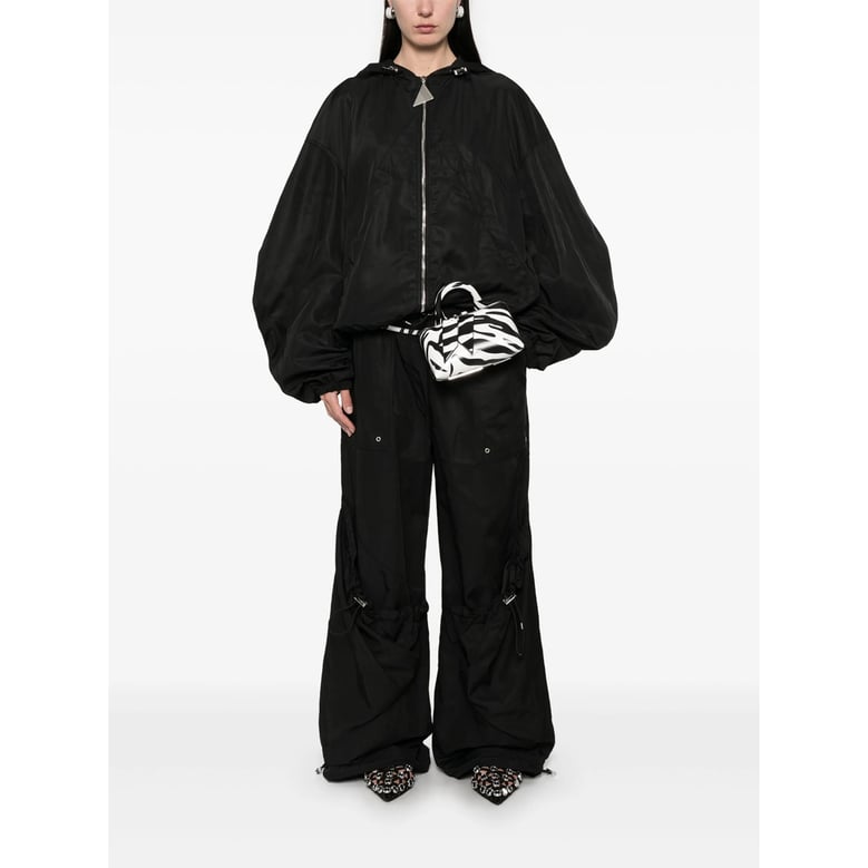 black bomber jacket with front zip by Selfnex